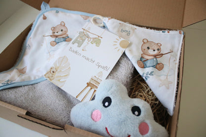 Geschenk Box "Kapuzenhandtuch Bär“
