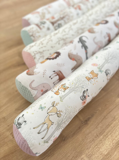 Bettschlange Wickeltischumrandung, verschiedene Stoffkombinationen