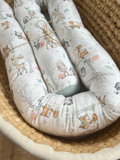 Bettschlange Wickeltischumrandung, verschiedene Stoffkombinationen