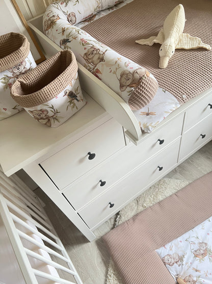 Wickelauflage Set „Koalas+Waffelpique hellbraun“