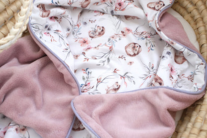 Kuscheldecke  "Igel“ (einen Namen sticken ist gratis!)