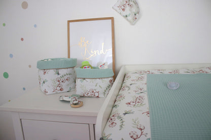 Wickelauflage Set „Libellen+Waffelpique hellgrün/mint“