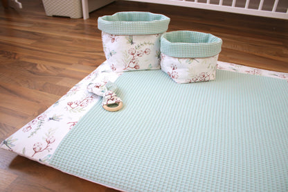 Wickelauflage Set „Libellen+Waffelpique hellgrün/mint“