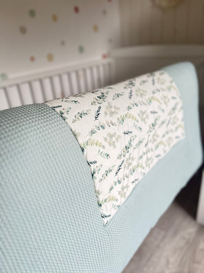 Krabbeldecke „Eukalyptus+Waffelpique hellgrün/mint"