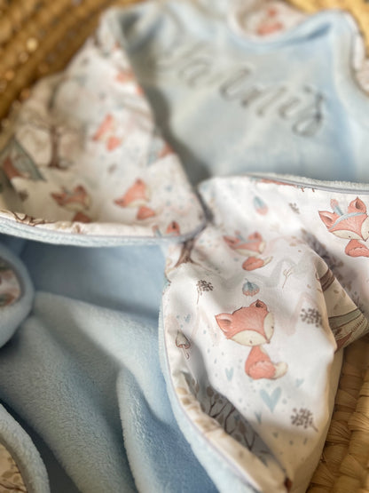 Kuscheldecke  "Füchse“ (einen Namen sticken ist gratis!)