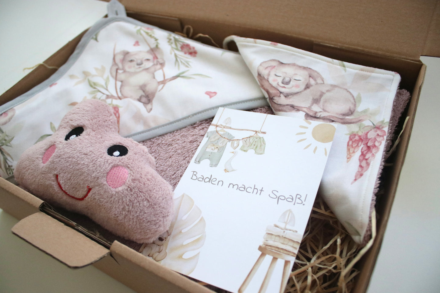 Geschenk Box "Kapuzenhandtuch Koalas“