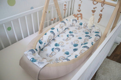 Wickelauflage Set "Löwe+Waffelpique hellbeige“