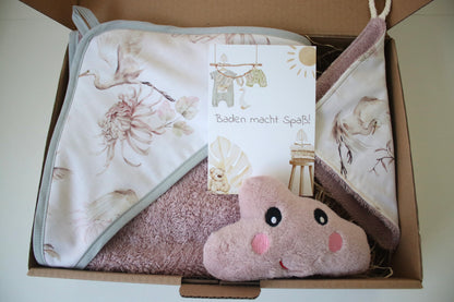 Geschenk Box "Kapuzenhandtuch Störche“