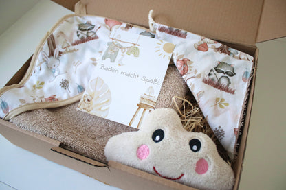 Geschenk Box "Kapuzenhandtuch Waldtiere“