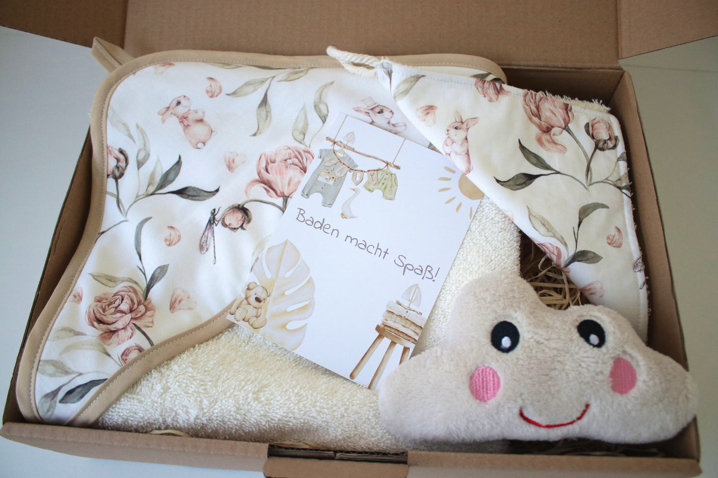 Geschenk Box "Kapuzenhandtuch Hase“