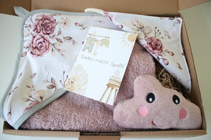 Geschenk Box "Kapuzenhandtuch Rosen“
