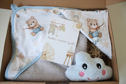 Geschenk Box "Kapuzenhandtuch Bär“