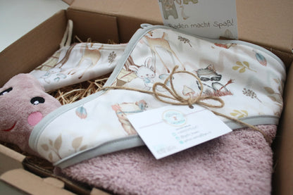 Geschenk Box "Kapuzenhandtuch Waldtiere“