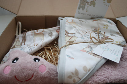 Geschenk Box "Kapuzenhandtuch Waldtiere“