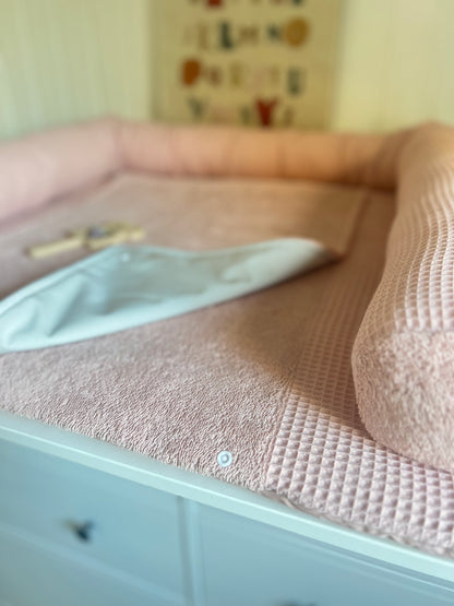 Wickelauflage Set "Waffelpique rosa/nude+Frottee rosa/nude“