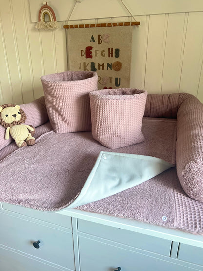 Wickelauflage Set "Waffelpique altrosa+Frottee altrosa“