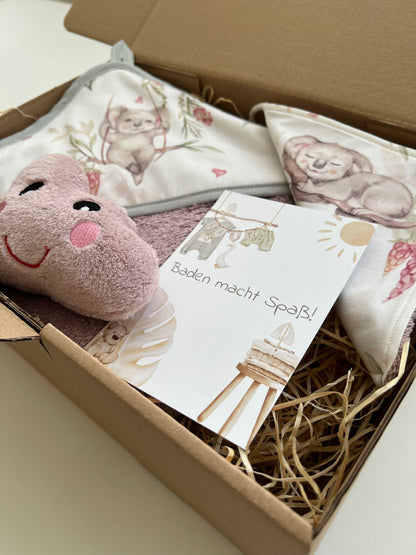 Geschenk Box "Kapuzenhandtuch Koalas“