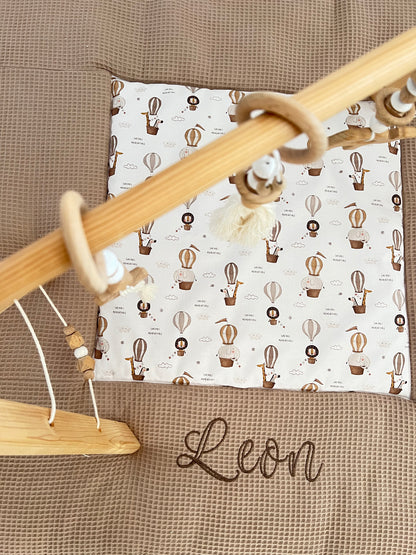 Wickelauflage Set „Adventure+Waffelpique hellbraun“