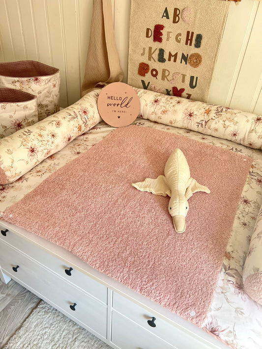 Wickelauflage Set "Herbst+Frottee rosa/nude“