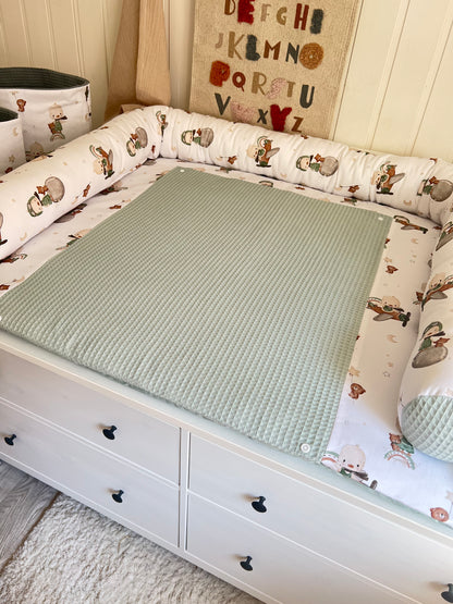 Wickelauflage Set "Ente+Waffelpique hellgrün/mint“