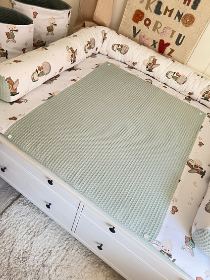 Wickelauflage Set "Ente+Waffelpique hellgrün/mint“