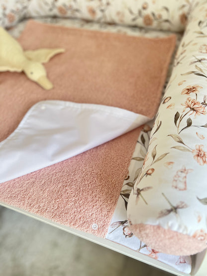 Wickelauflage Set „Hase+Frottee rosa/nude“