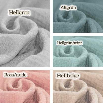 Personalisiertes Musselin Set | 2 Musselintücher Baby | Spucktuch mit Namen | Bio Musselin Öko-Tex | Geschenk zur Geburt | Wald Tiere